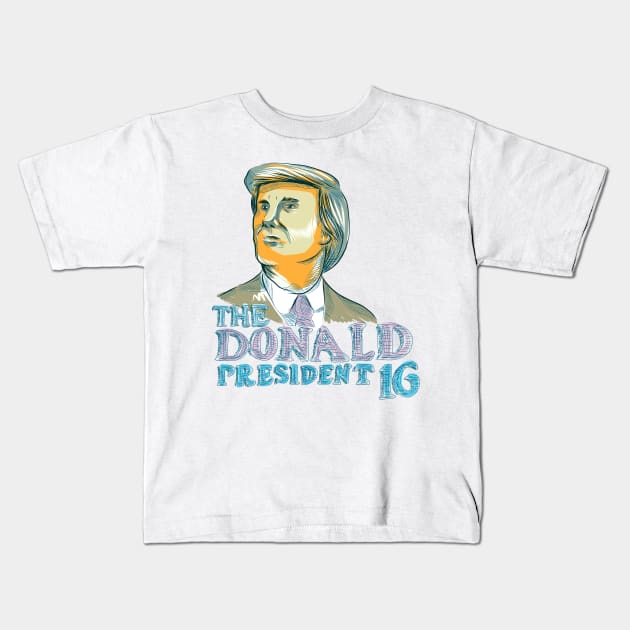 Trump President 2016 Drawing Kids T-Shirt by retrovectors